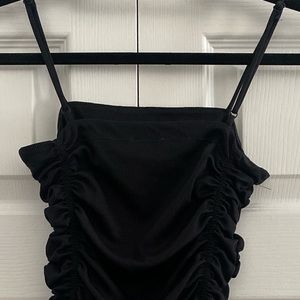 Free People Black Square Neck Sleeveless Bodysuit